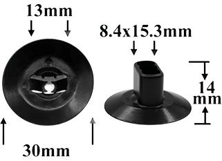 Клипса автомобильная крепежная фигурная AS-3025 - схема