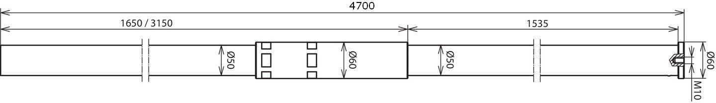 Опорная изолированная трубостойка L=4700 мм