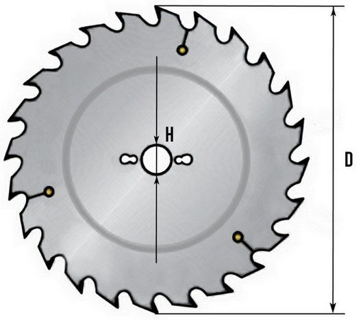 Диск пильный по дереву Оптима ЗУБР - схема
