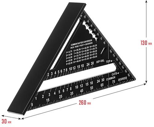 Угольник кровельный 150 мм 5-в-1 Professional Stayer 34306-17 - размеры