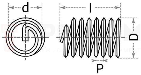 Вставка резьбовая Filtec - монтаж - схема