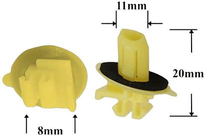 Клипса автомобильная крепежная фигурная AS-1088 - схема