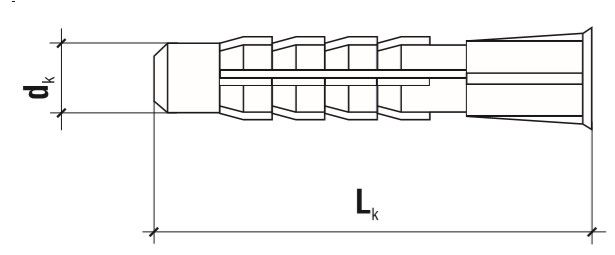 распорный дюбель WKRET-MET - схема, чертеж