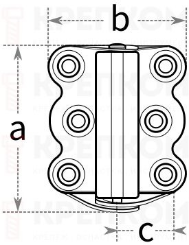 Петля самозакрывающаяся барная - схема, чертеж
