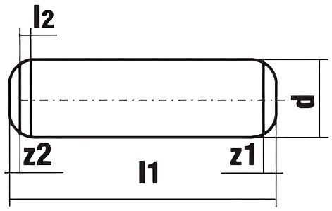 Штифт цилиндрический закалённый DIN 6325 - схема, чертёж