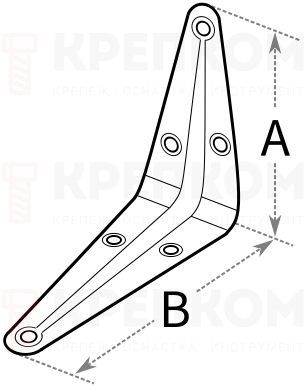 Уголок-кронштейн усиленный FIT - размеры