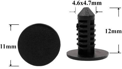 Клипса автомобильная крепежная нажимная AS-206 - схема