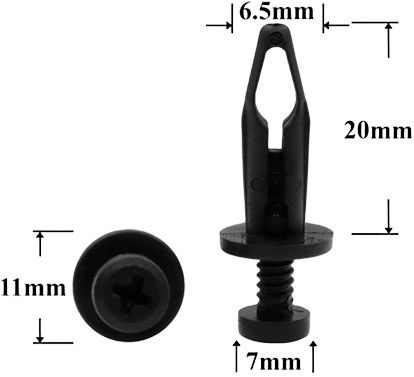 Клипса автомобильная крепежная с нажимным штырьком AS-240 - схема