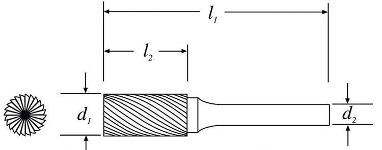 Шарошка абразивная по металлу 25х40 мм FIT 36951 - схема