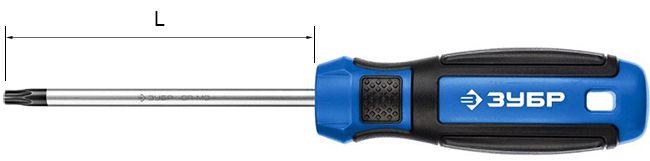 Отвертка TORX TX25х100 мм ЗУБР Профессионал 25234-25 - размеры