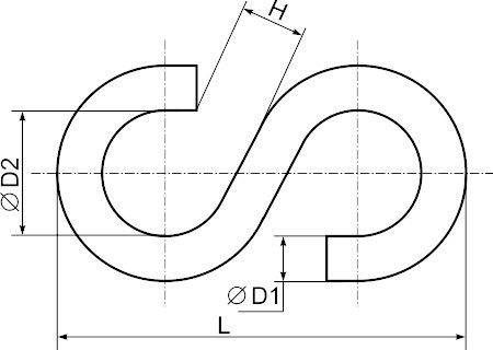 Крючок S-образный нержавеющий - схема