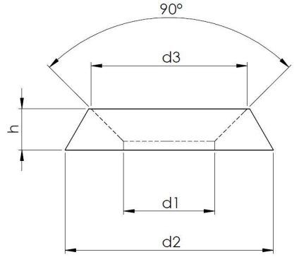 Декоративная сферическая шайба 88965 - схема, чертеж