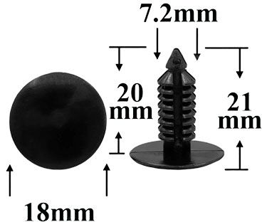 Клипса автомобильная крепежная нажимная AS-1131 - схема