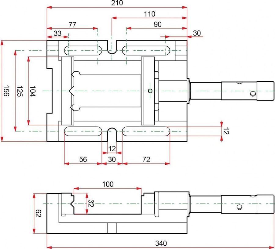Тиски Kraftool 32716-100 размеры