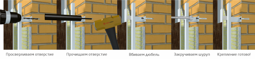 Монтаж дюбеля TSX - рисунок