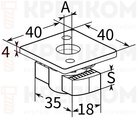 Гайка быстрого монтажа для профиля FUS Fischer FSN Clix M-схема