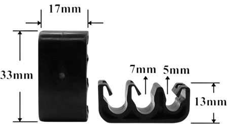 Клипса автомобильная для проводов и трубок AS-1020 - схема