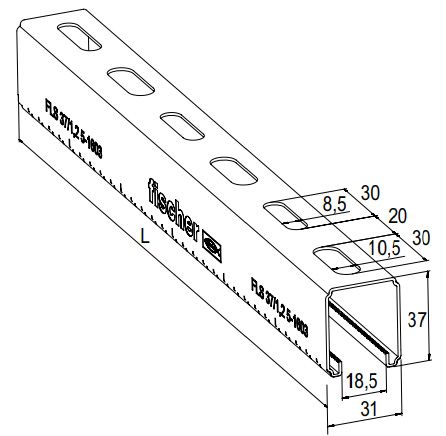 Профиль С-образный Fischer FLS 37-схема