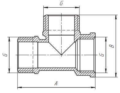 Тройник (вн-вн-нар) Aqualink - схема