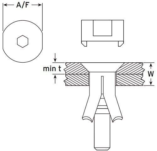 Lindapter Hollo-Bolt Flush Fit HBFF 82031 - размеры и монтаж