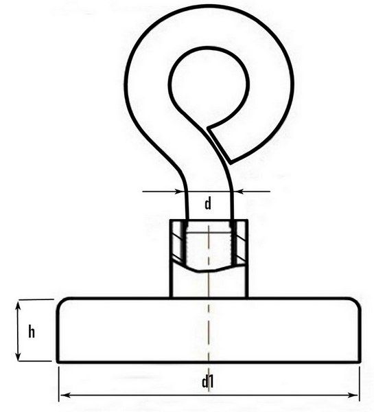 неодимовое крепление с петлей схема