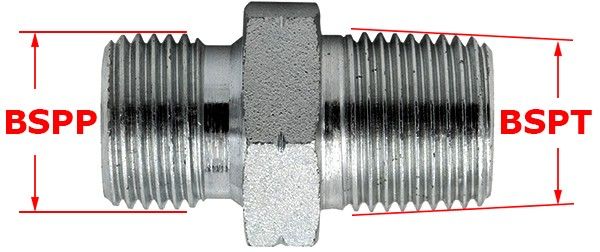 Фитинг с резьбой Витворта BSPP-BSPT