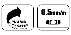 Вертикальная колба с системой двойного обзора Plumb Site® Dual-View™. Точность: 0,5 мм/м