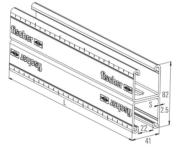 Профиль Н-образный Fischer FUS 41D-чертеж