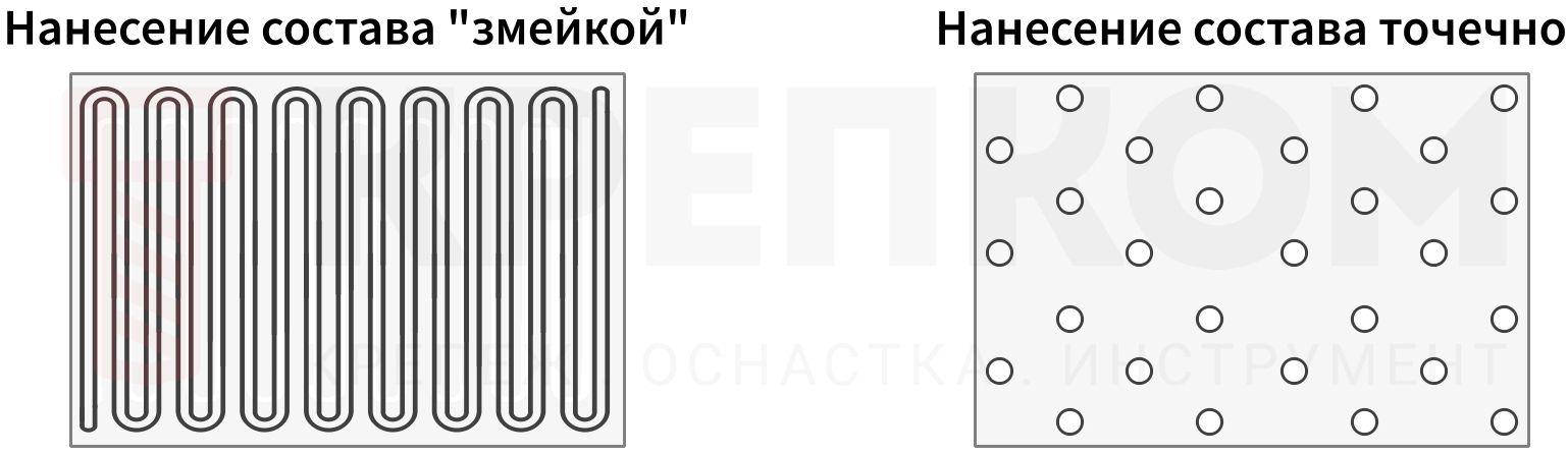 Варианты нанесения жидких гвоздей - изображение