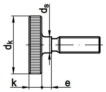 din 653 винт прижимной с накаткой низкий	- чертеж