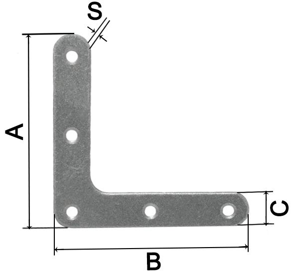 Уголок оконный 80х80х20х2 мм, горячий цинк - схема, чертеж