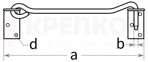Крючок накидной - схема, чертеж