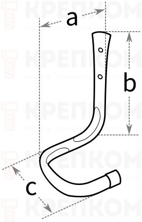 Крюк велосипедный Domax - схема, чертеж