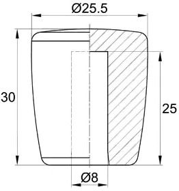 Заглушка наружная плоская для круглых труб и прутков НК8ЧН, пластик, цвет в ассортименте - фото