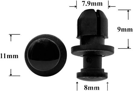 Клипса автомобильная крепежная с нажимным штырьком AS-248 - схема