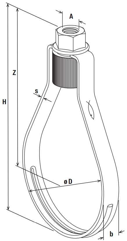 Схема хомута спринклерного FRLH