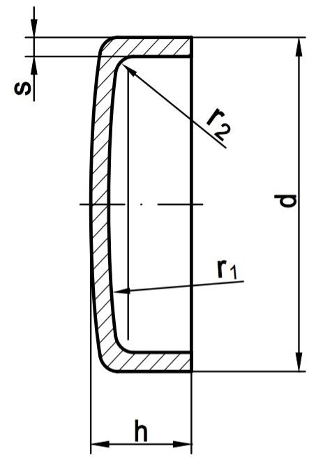 DIN 443 Крышка для укупорки вдавливанием схема