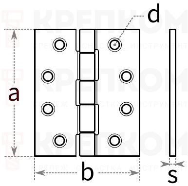 Петля карточная для ящиков и сундуков - схема, чертеж