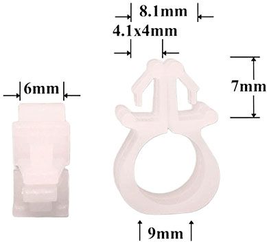 Клипса автомобильная для проводов и трубок AS-051 - схема