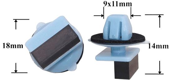 Клипса автомобильная крепежная фигурная AS-1353 - схема