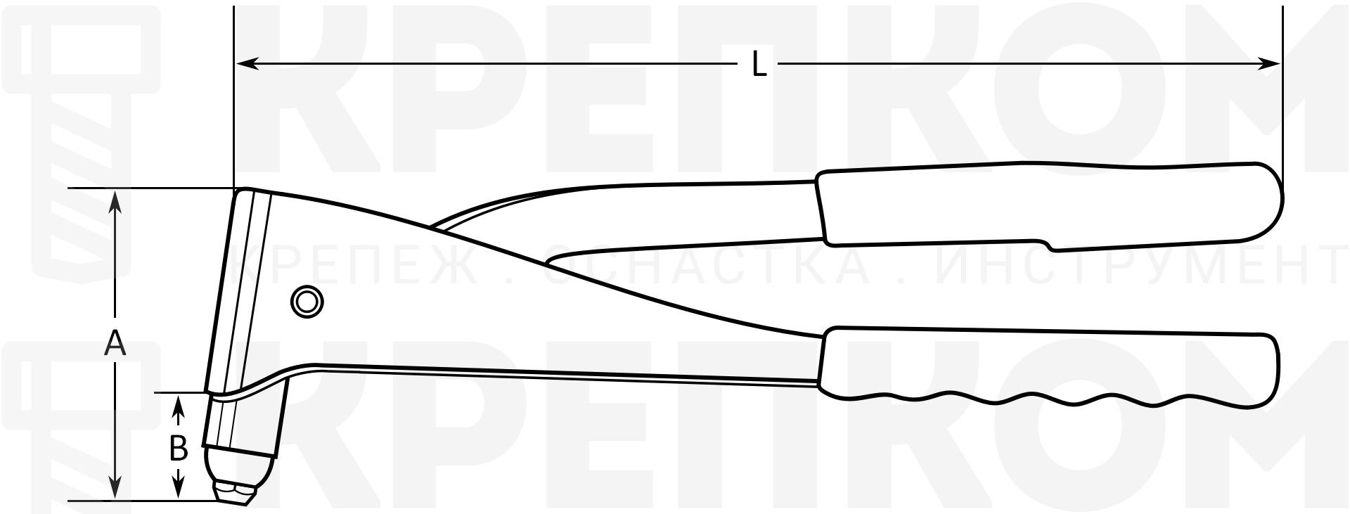 Заклепочник ручной для вытяжных заклепок BRALO ВМ-85-схема