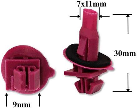 Клипса автомобильная крепежная фигурная AS-1089 - схема
