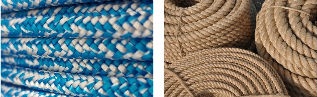Канаты: полиэфирный и джутовый - коллаж