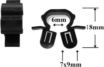Клипса автомобильная для проводов и трубок AS-1162 - схема