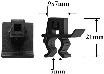 Клипса автомобильная для проводов и трубок AS-1155 - схема