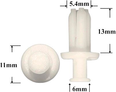 Клипса автомобильная крепежная с нажимным штырьком AS-251 - схема