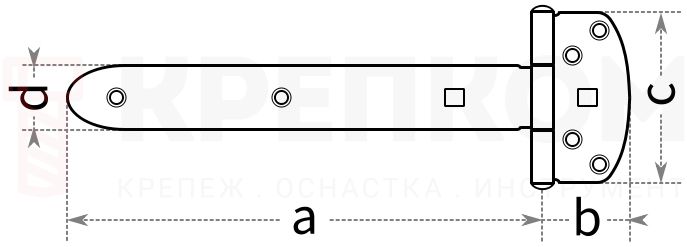 Петля Gah Alberts Ovado SB 310653 - схема, чертеж