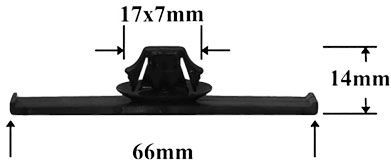Клипса автомобильная крепежная фигурная AS-1052 - схема