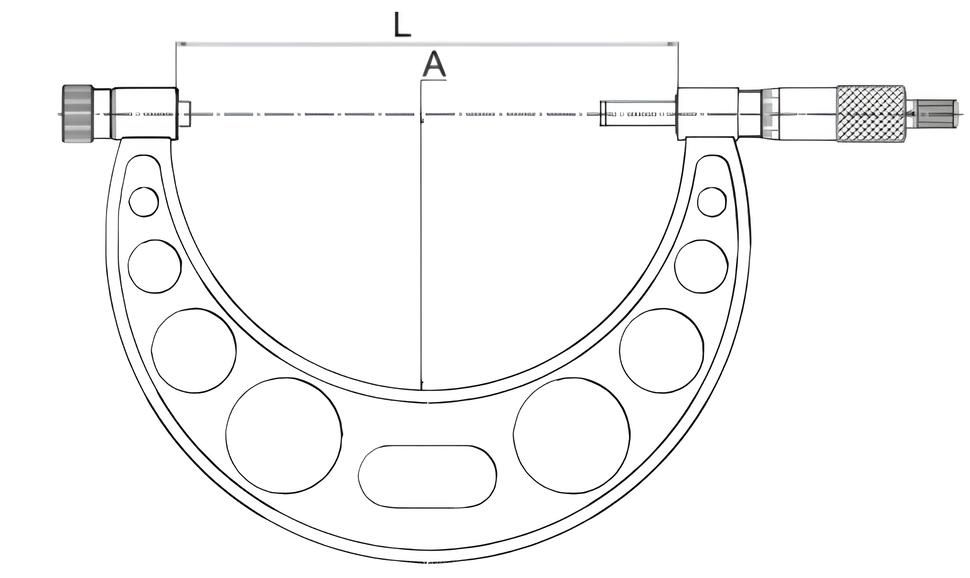 Микрометр МК 0-100 мм DIN 863 0,005 мм Kinex 7002-12-100 - схема