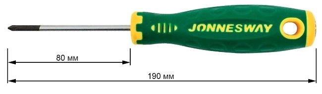 Отвертка Pozidriv PZ1x80 мм Jonnesway ANTI-SLIP GRIP D71Z180